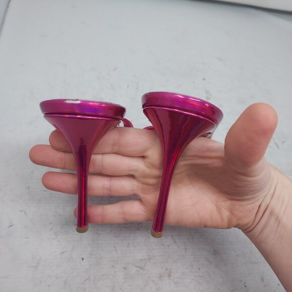 Christian Louboutin Patent Psychic Me Dolly Fuxia Pink Heel Sandal - Picture 8 of 9